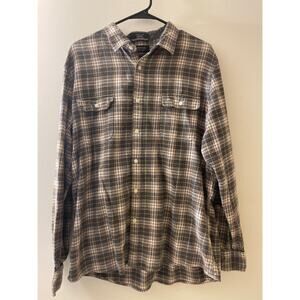 Nordstrom Mens Shop Size XL Trim Fit‎ 100% Cotton Flannel Button Down Casual